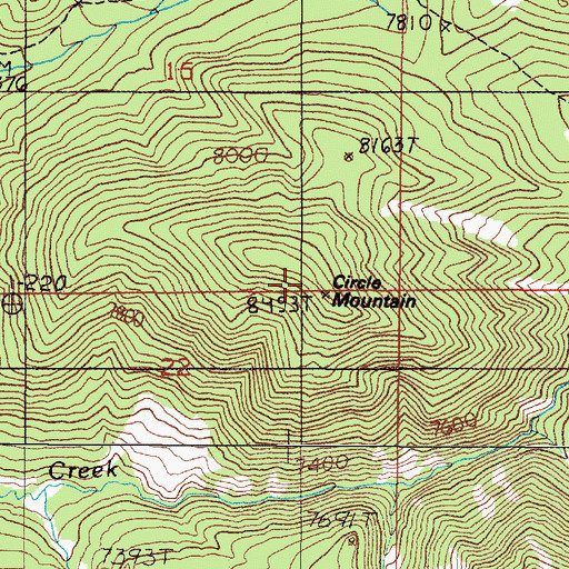 Topographic Map of Circle Mountain, MT