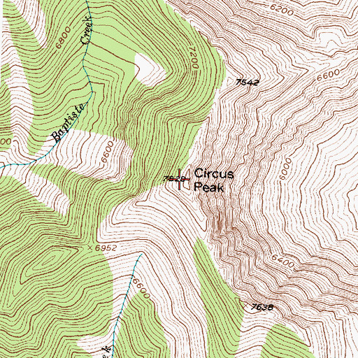 Topographic Map of Circus Peak, MT