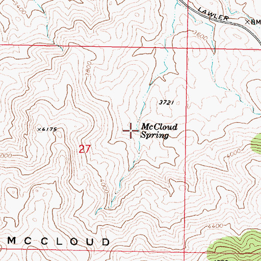 Topographic Map of McCloud Spring, AZ