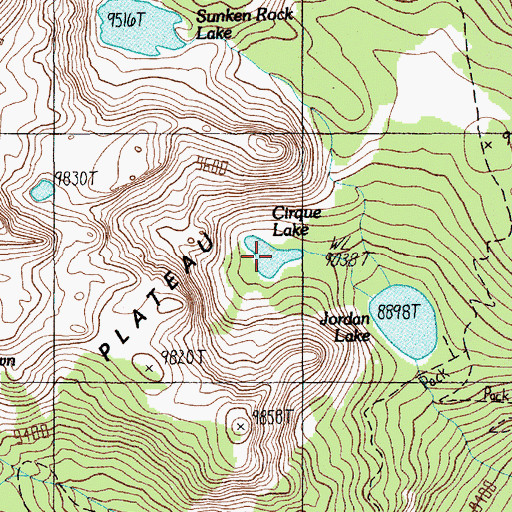 Topographic Map of Cirque Lake, MT