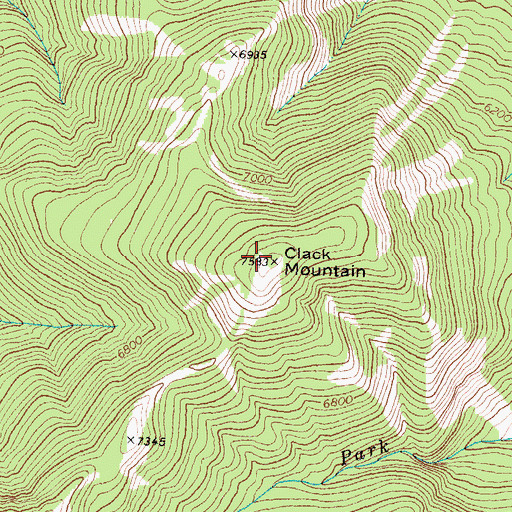 Topographic Map of Clack Mountain, MT