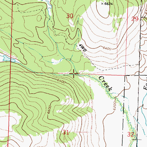 Topographic Map of Clam Creek, MT