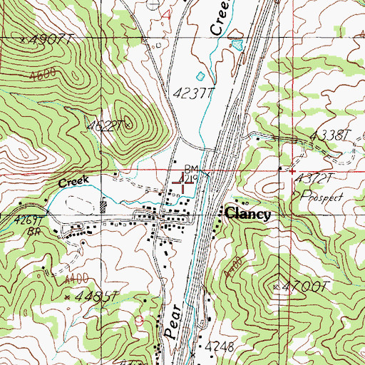 Topographic Map of Clancy Creek, MT