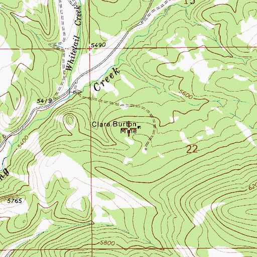 Topographic Map of Clara Burton Mine, MT