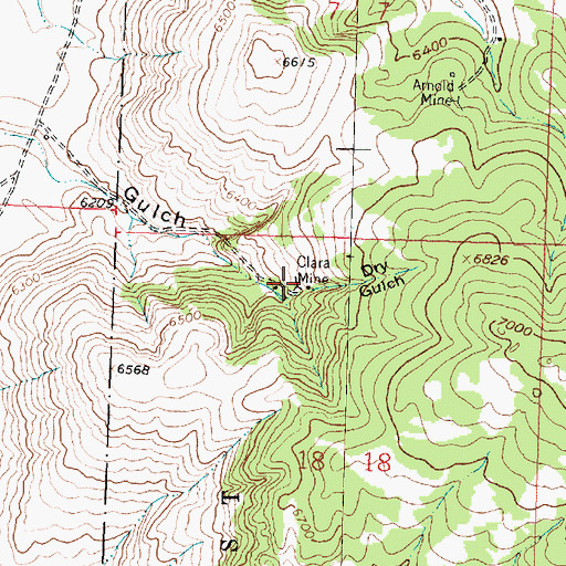 Topographic Map of Clara Mine, MT