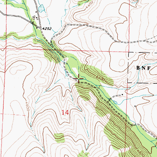 Topographic Map of Claremont Creek, MT