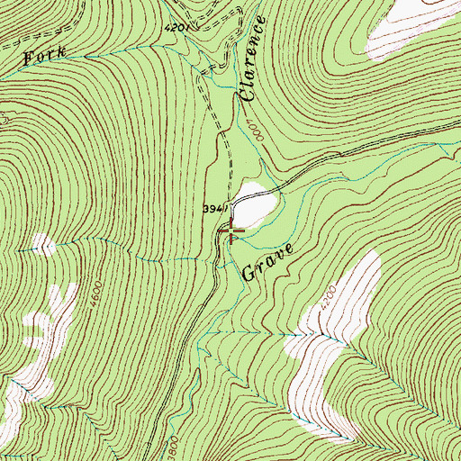 Topographic Map of Clarence Creek, MT