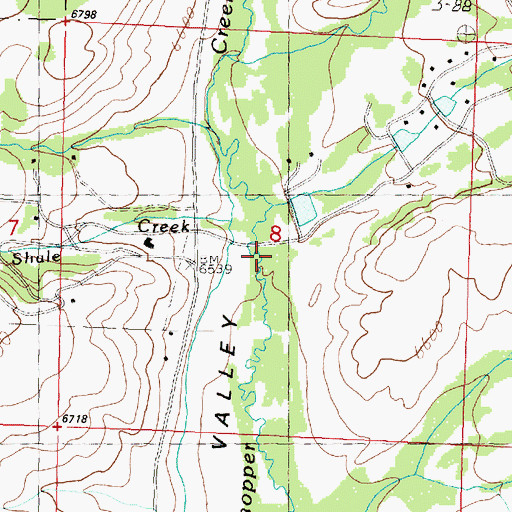 Topographic Map of Clark Creek, MT