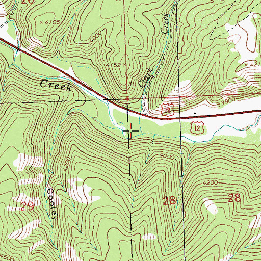 Topographic Map of Clark Creek, MT