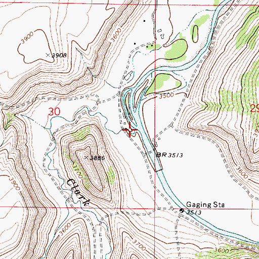 Topographic Map of Clark Creek, MT