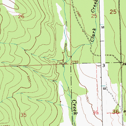 Topographic Map of Clark Creek, MT