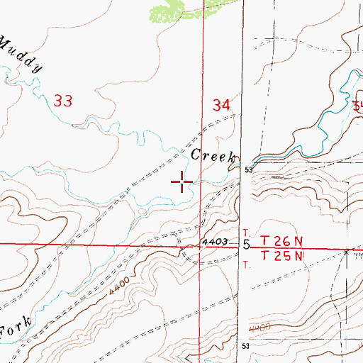 Topographic Map of Clark Fork Muddy Creek, MT
