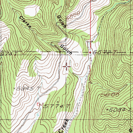 Topographic Map of Clarke Gulch, MT