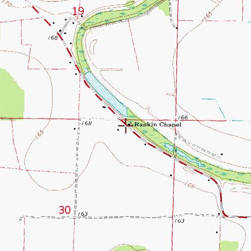 Topographic Map of Rankin Chapel Baptist Church, AR