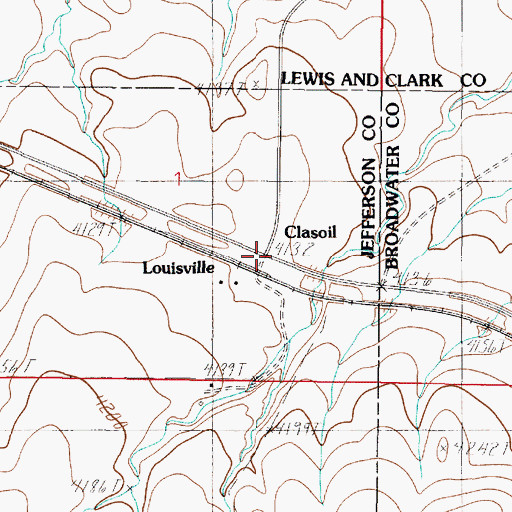 Topographic Map of Clasoil, MT