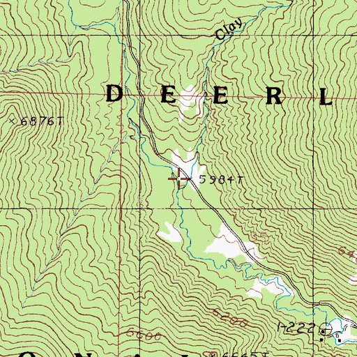 Topographic Map of Clay Creek, MT