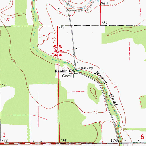Topographic Map of Rankin Chapel Baptist Church, AR