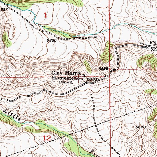 Topographic Map of Clay Morris Homestead, MT