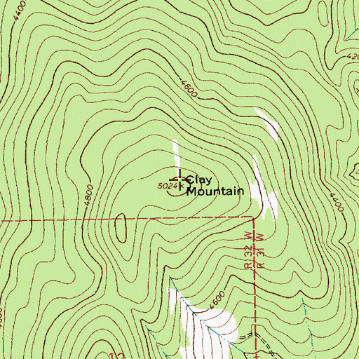 Topographic Map of Clay Mountain, MT