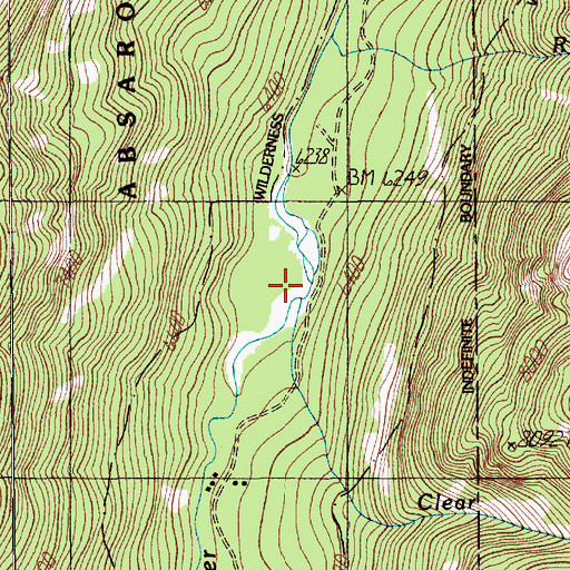 Topographic Map of Clear Creek, MT