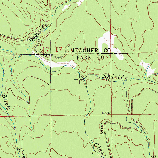 Topographic Map of Clear Creek, MT