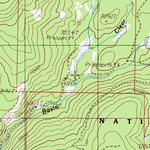 Topographic Map of Clear Creek, MT