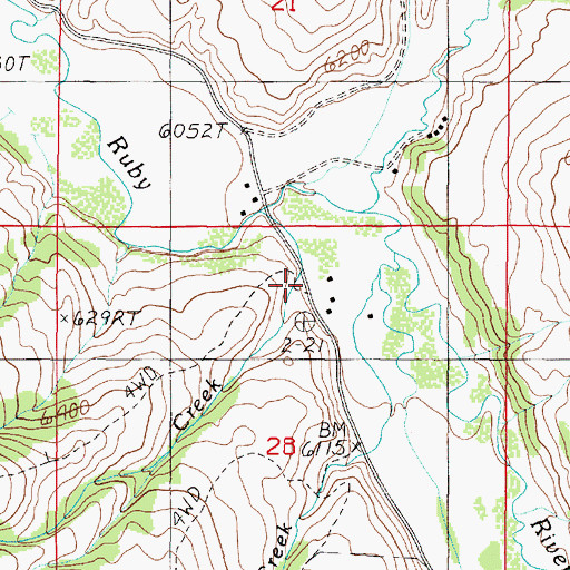 Topographic Map of Clear Creek, MT