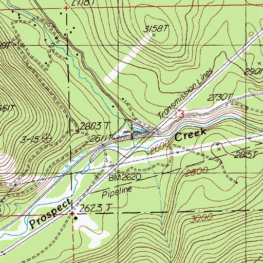 Topographic Map of Clear Creek, MT
