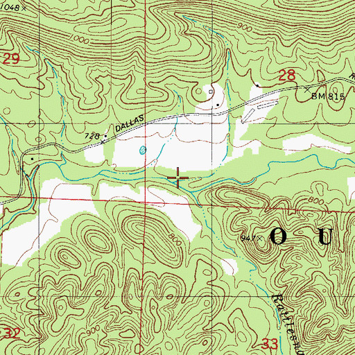 Topographic Map of Rattlesnake Creek, AR