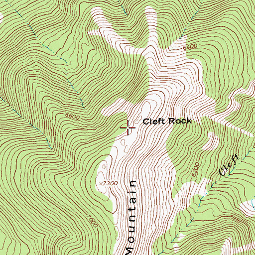 Topographic Map of Cleft Rock, MT