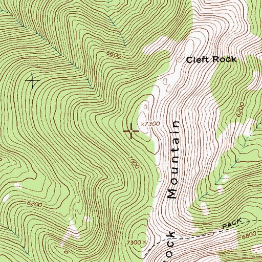 Topographic Map of Cleft Rock Mountain, MT