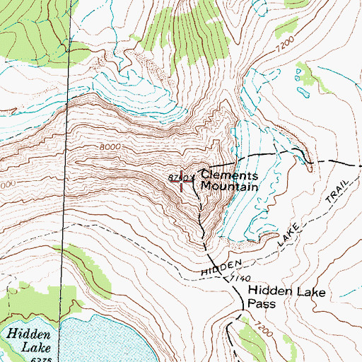 Topographic Map of Clements Mountain, MT