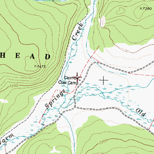 Topographic Map of Clemow Cow Camp, MT
