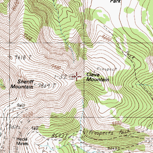 Topographic Map of Cleve Mountain, MT