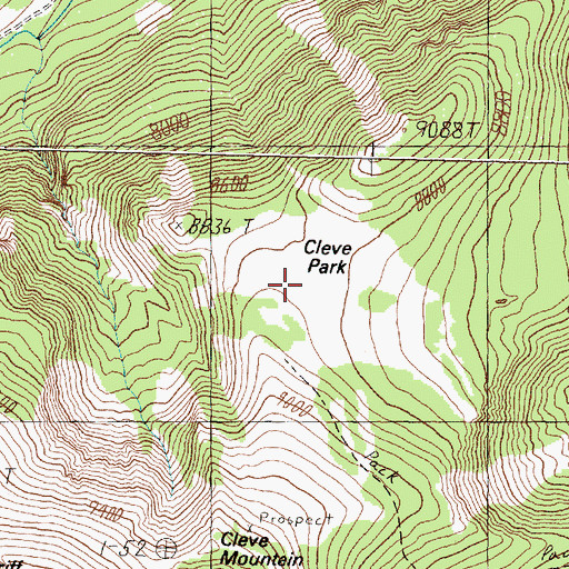 Topographic Map of Cleve Park, MT