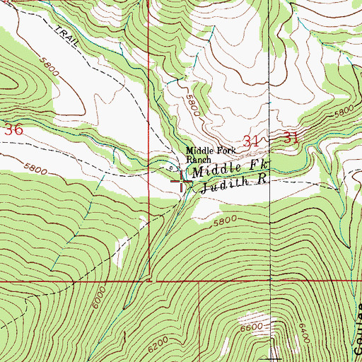 Topographic Map of Cleveland Creek, MT