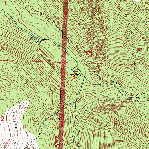 Topographic Map of Cliff Creek, MT