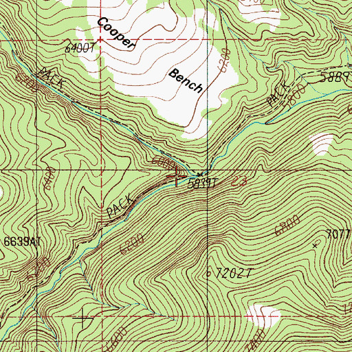 Topographic Map of Cliff Creek, MT