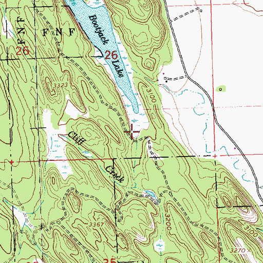 Topographic Map of Cliff Creek, MT