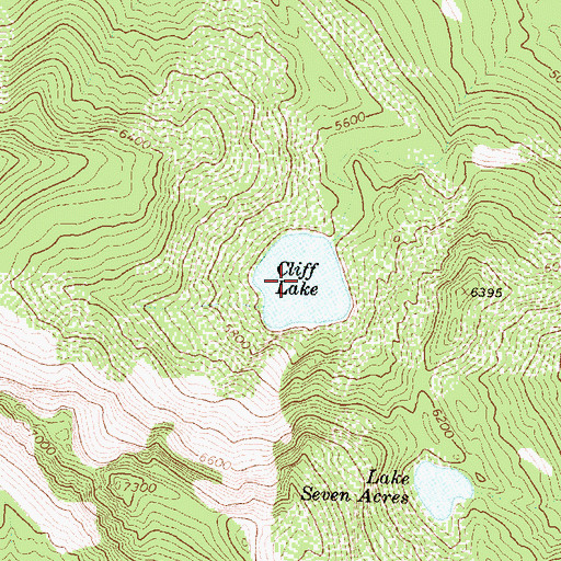 Topographic Map of Cliff Lake, MT