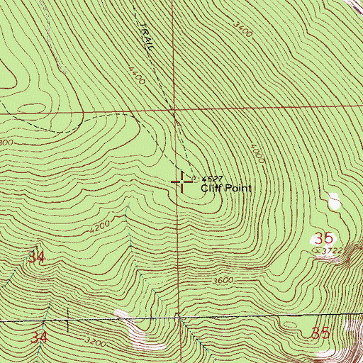 Topographic Map of Cliff Point, MT