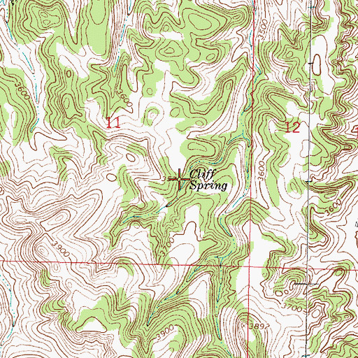 Topographic Map of Cliff Spring, MT
