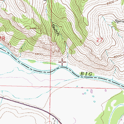 Topographic Map of Cline Gulch, MT