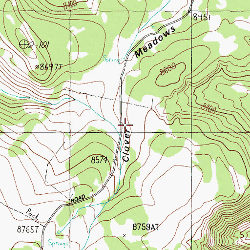 Topographic Map of Clover Meadows, MT