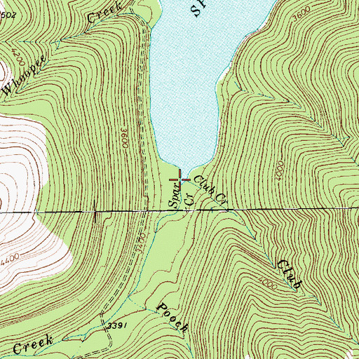 Topographic Map of Club Creek, MT