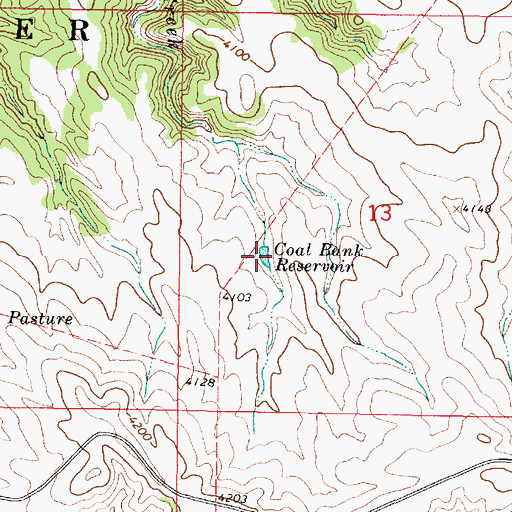 Topographic Map of Coal Bank Reservoir, MT