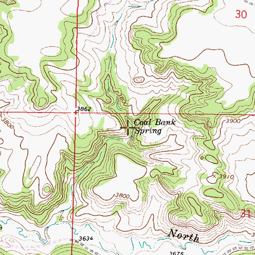 Topographic Map of Coal Bank Spring, MT