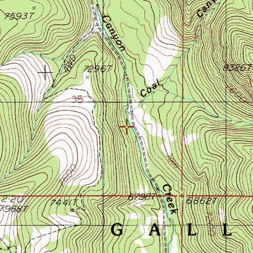 Topographic Map of Coal Canyon, MT