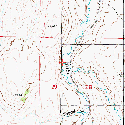 Topographic Map of Coal Creek, MT