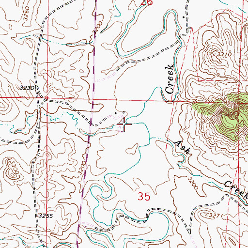 Topographic Map of Coal Creek, MT
